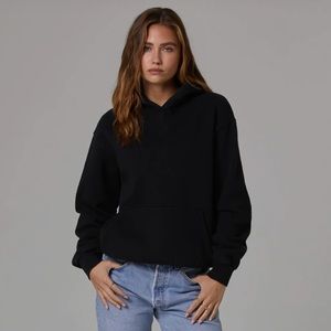 Talentless Heavy Cotton Pullover Hoodie pitch black Sweatshirt Sweater Womens M